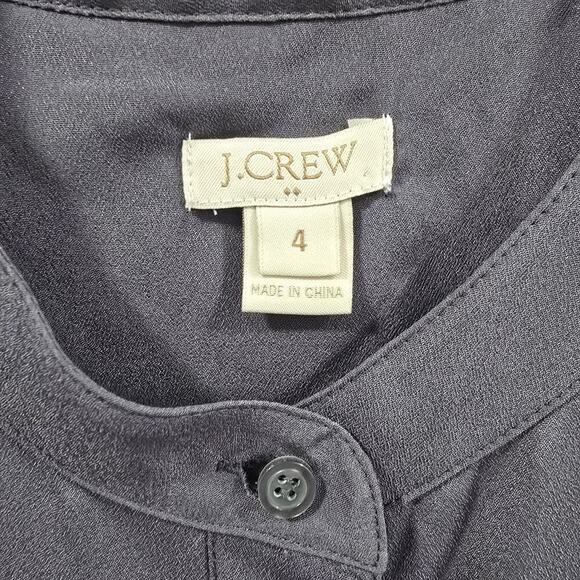 J.Crew Womens Sleeveless Blouse Size 4 Gray Utility Style Button Casual Top - Picture 5 of 11